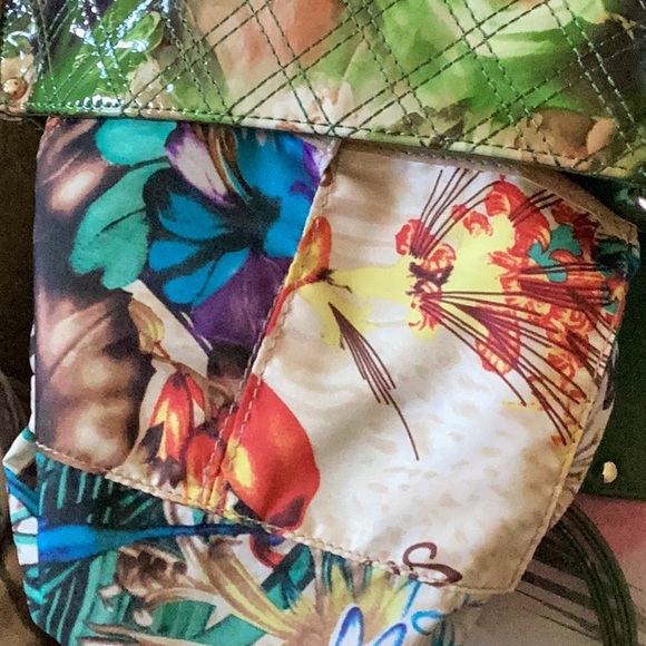 Limited edition Sharif bag patient leather and leather with floral fabric lining - Picture 9 of 14